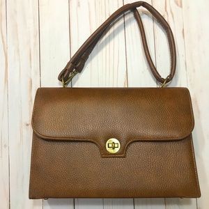 Vintage vegan leather purse, gold accents